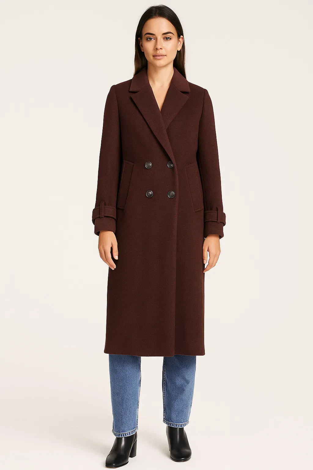 Manteau long en mélange de laine | Double-boutonnage classique | Élégance hivernale