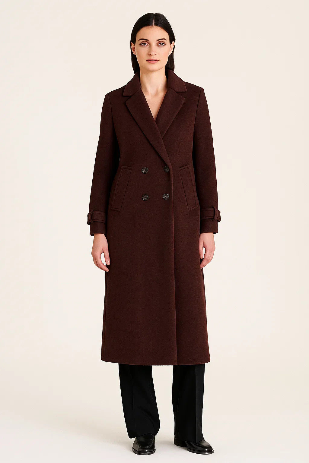 Manteau long en mélange de laine | Double-boutonnage classique | Élégance hivernale