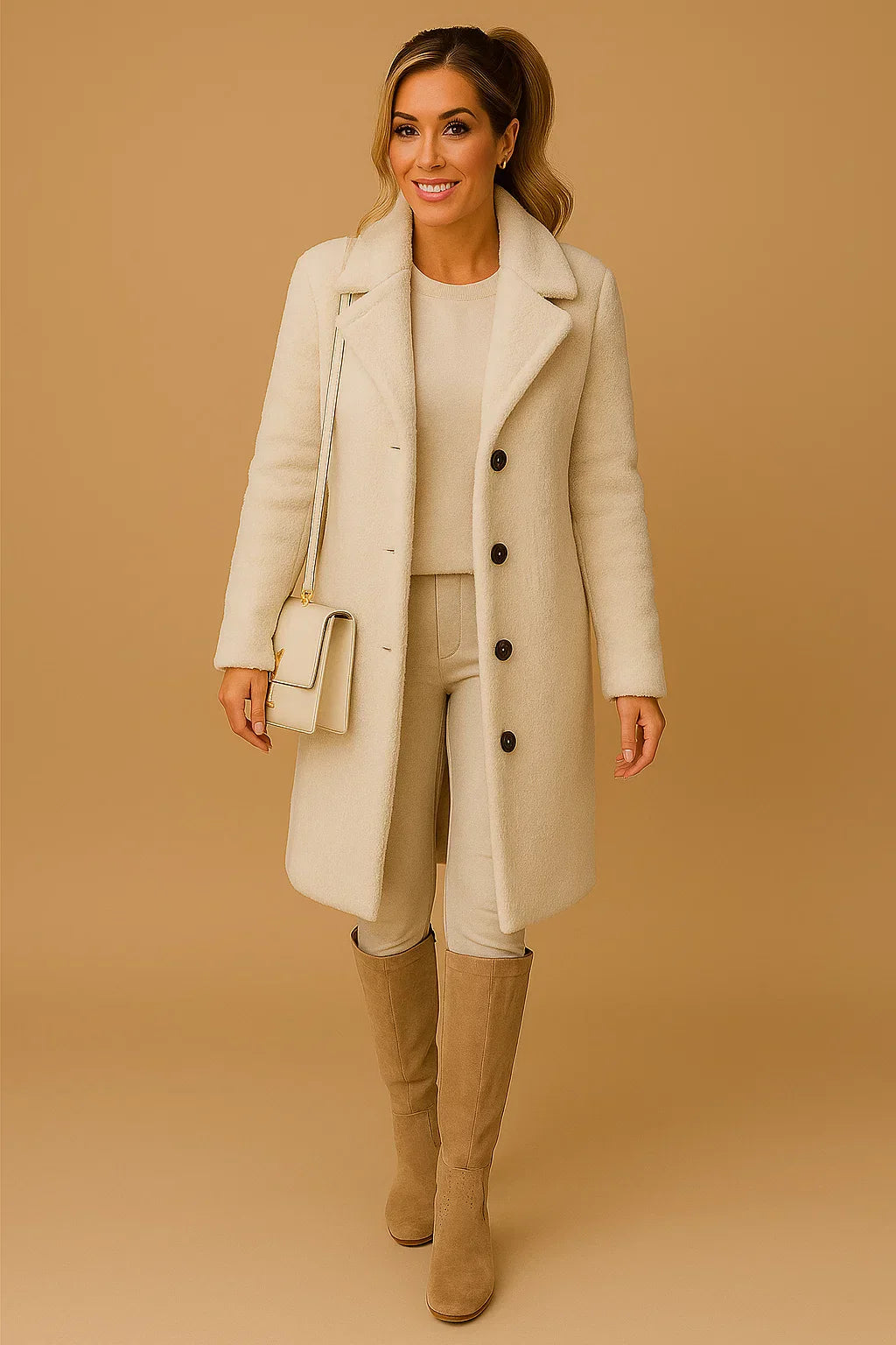 Manteau Long Teddy Fondamentale | Finition Texturée Douce