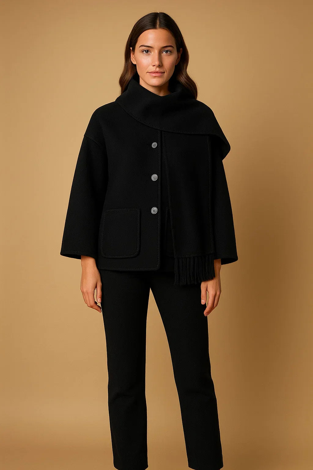 Manteau à Détails Frangés | Coupe Relaxée