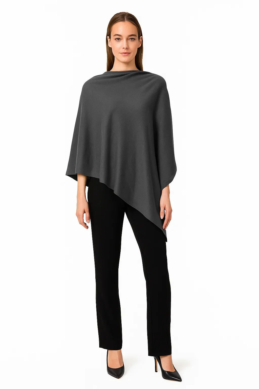 Poncho Asymétrique Drapé | Tricot Doux