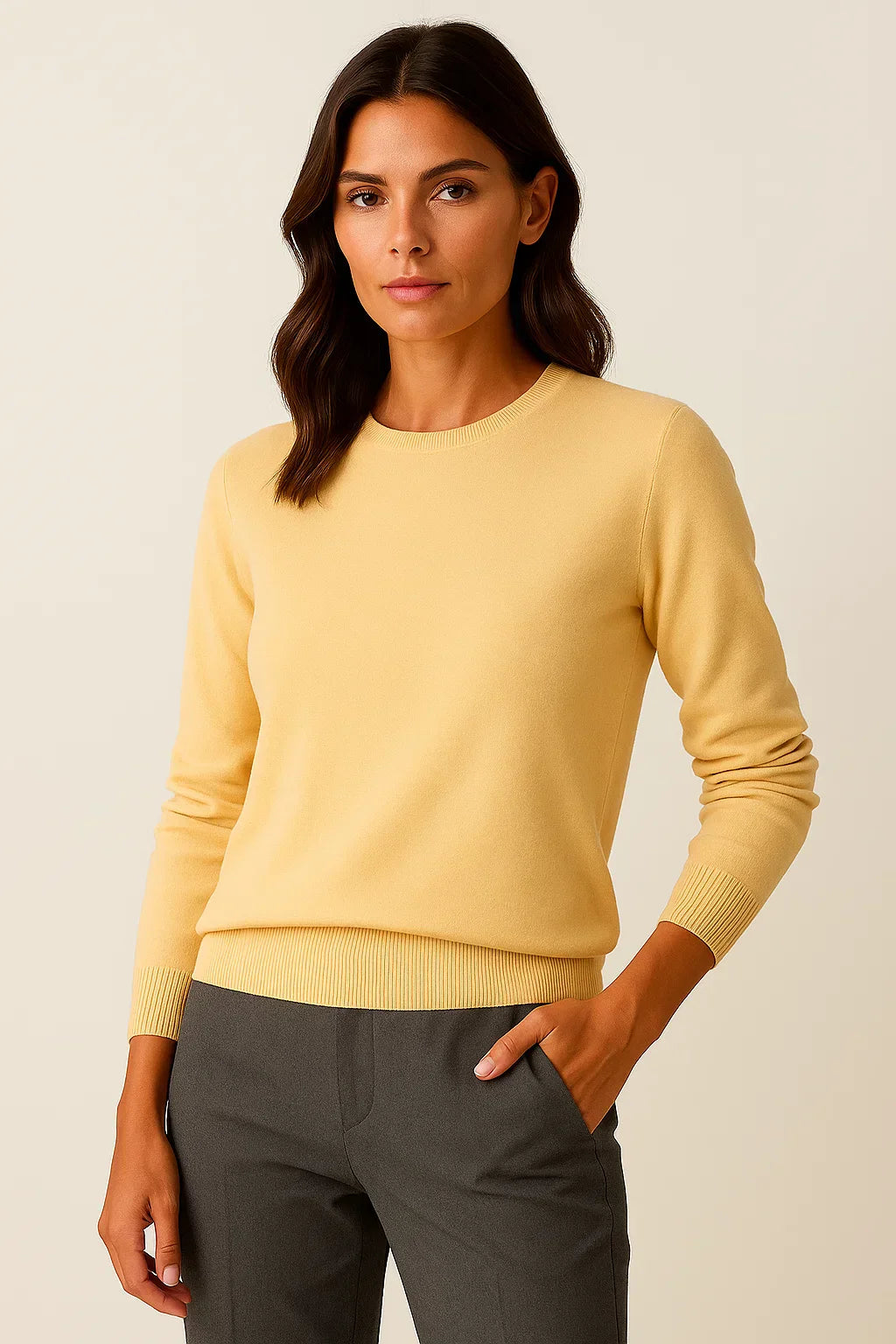 Pull Femme Col Rond | Mélange Laine | Regular Fit