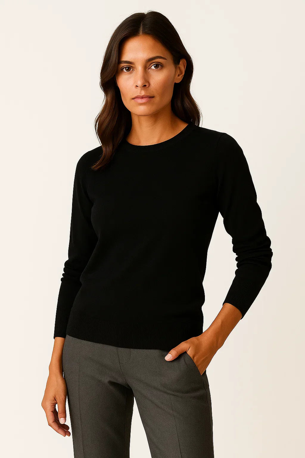 Pull Femme Col Rond | Mélange Laine | Regular Fit