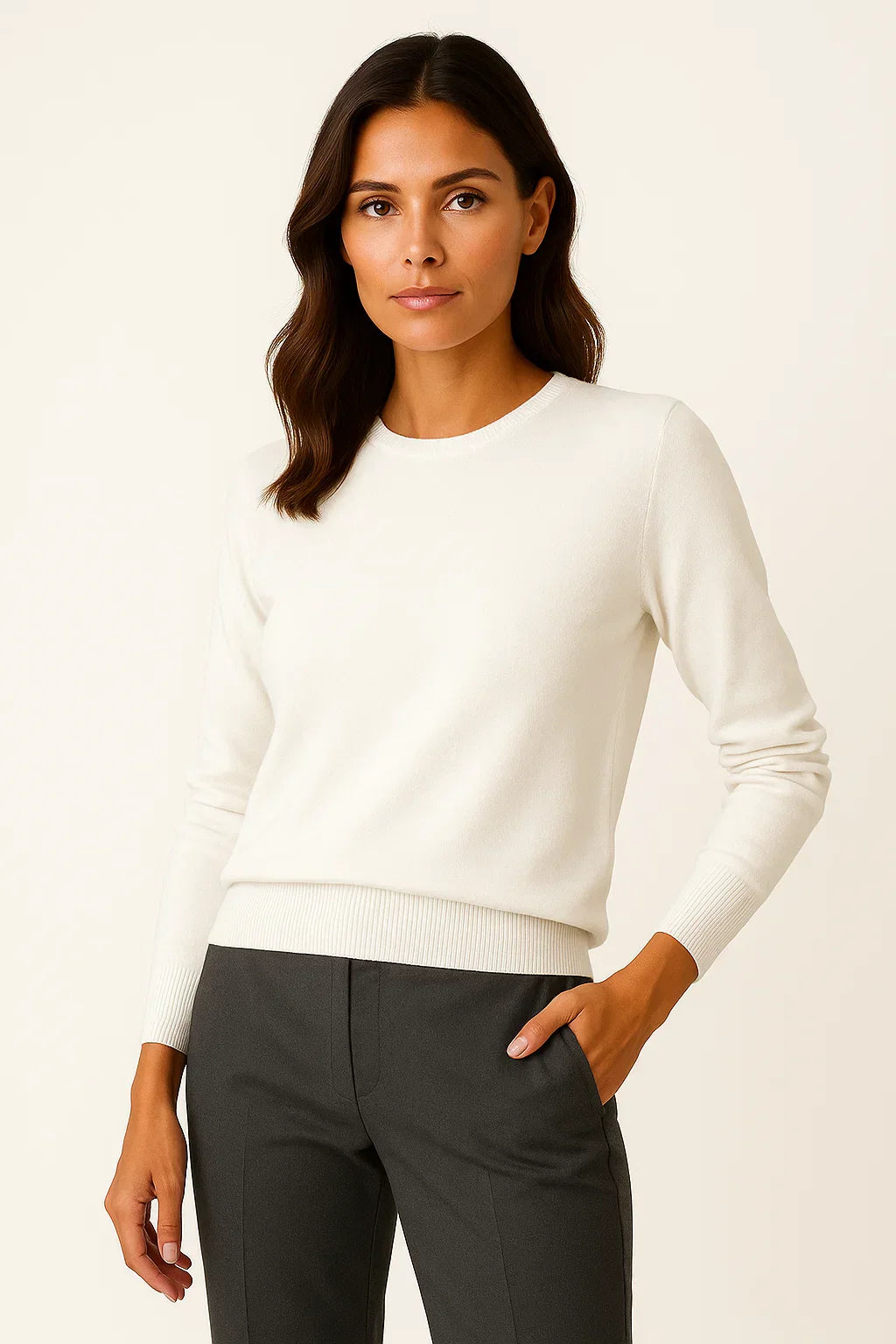 Pull Femme Col Rond | Mélange Laine | Regular Fit