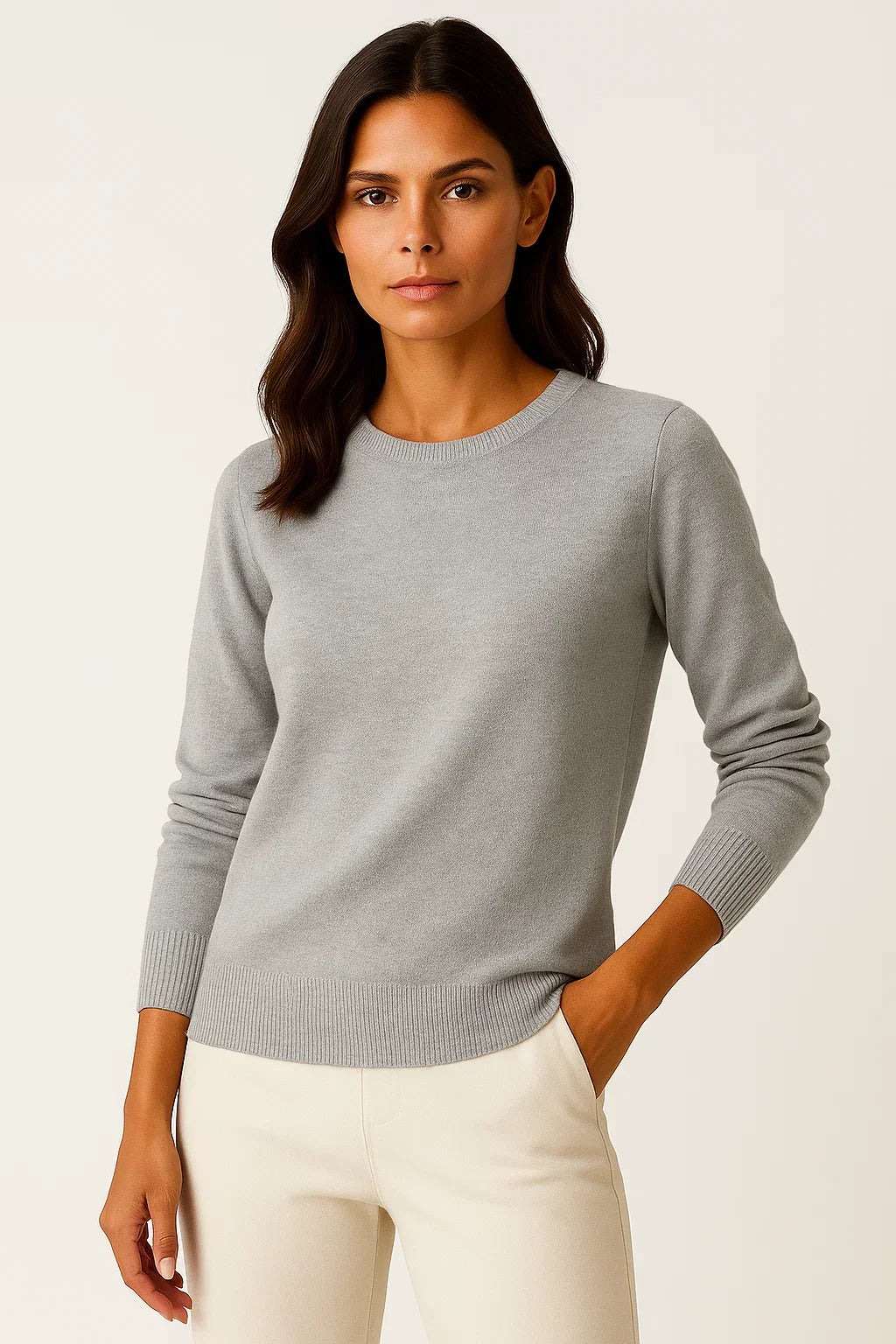 Pull Femme Col Rond | Mélange Laine | Regular Fit