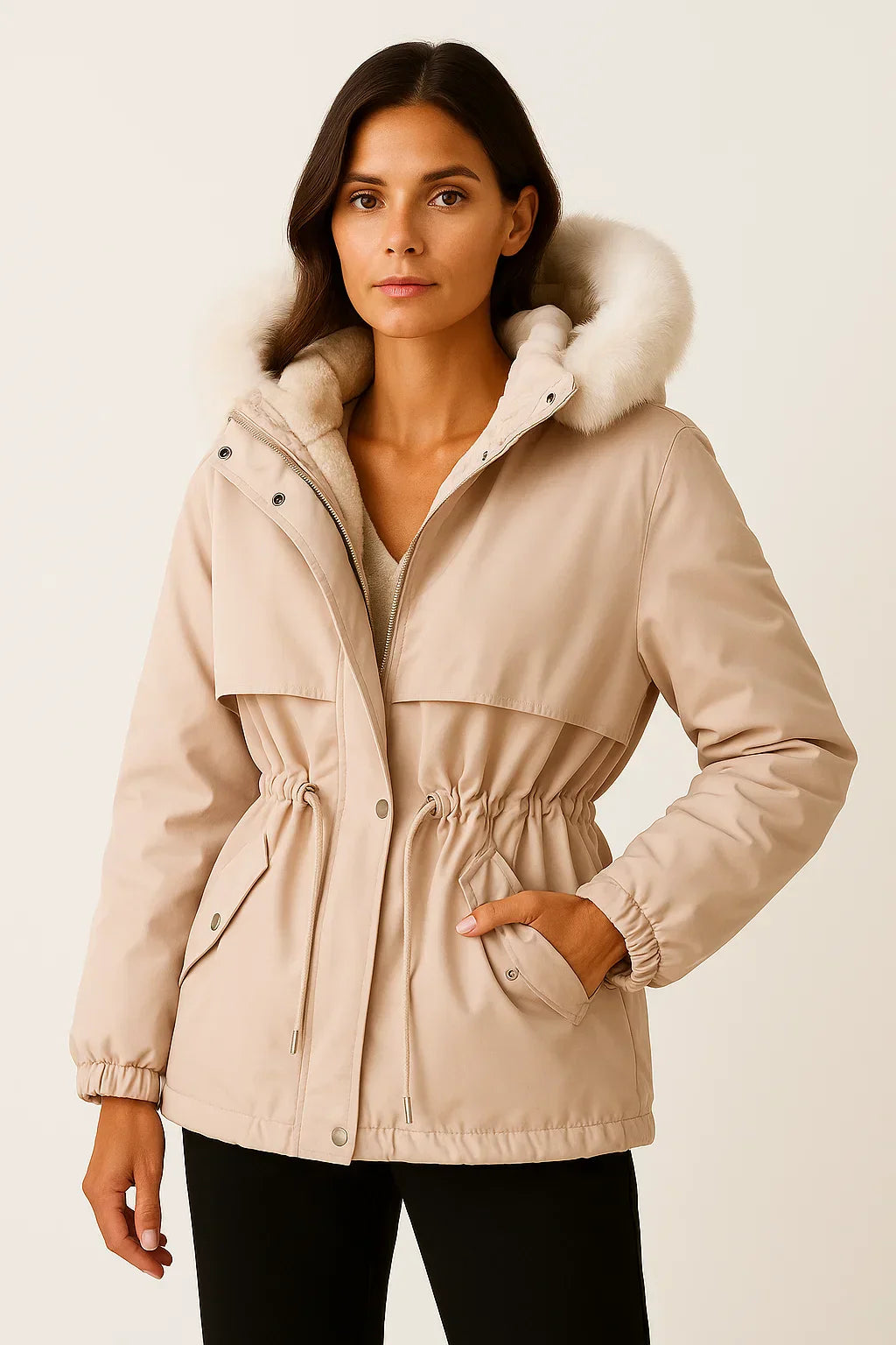 Parka Femme à Capuche | Doublure en Fausse Fourrure | Résistante à l'Eau Ajustable