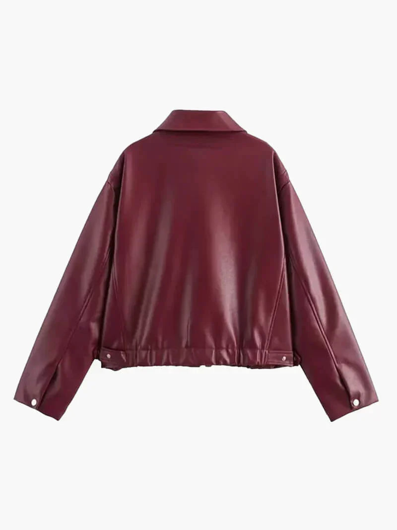 Veste en Faux Cuir Métier | Cropped Modern Fit | Fermeture Éclair