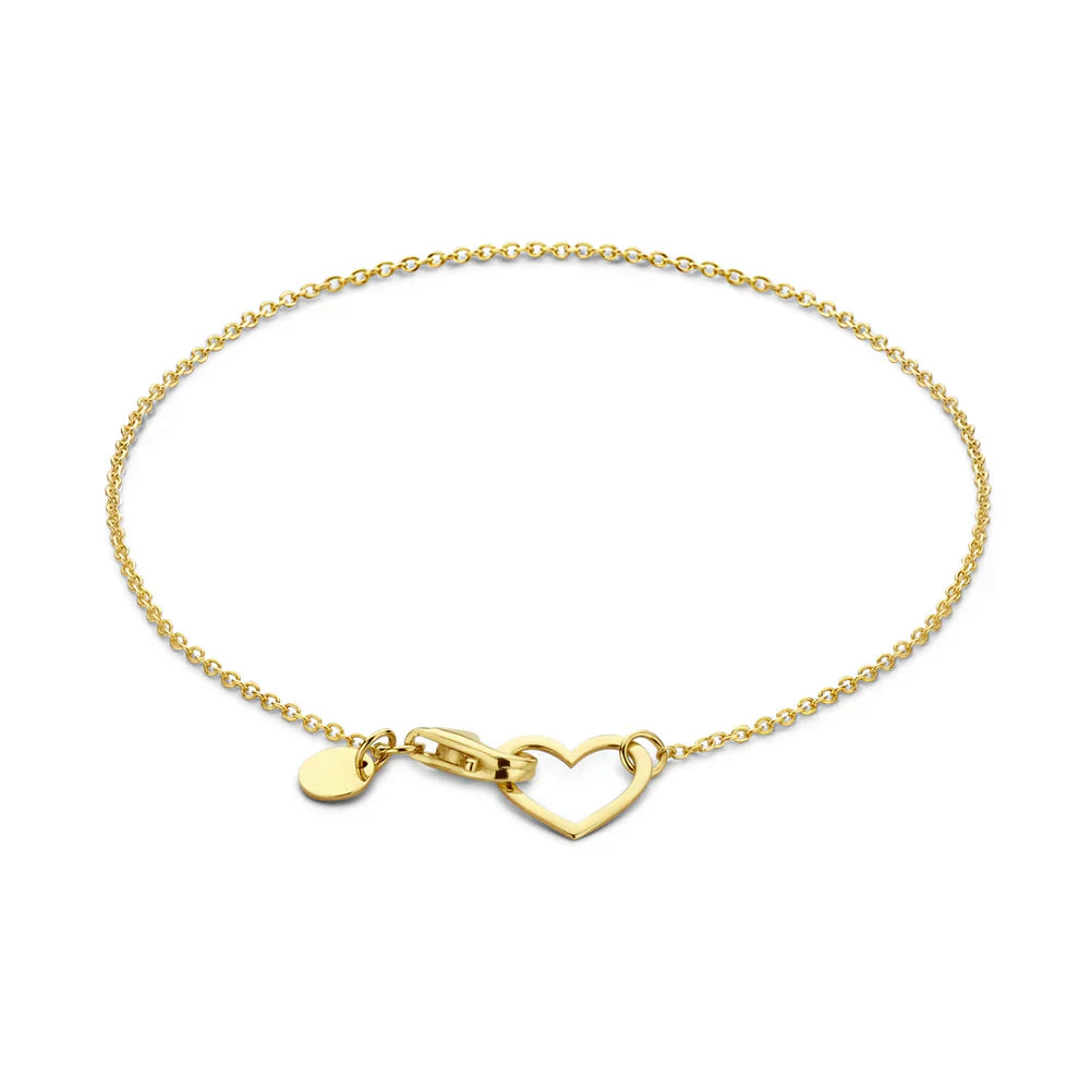 Bracelet Coeur Charmant Lueur | Chaîne Fine Ajustable, Fini Brillant