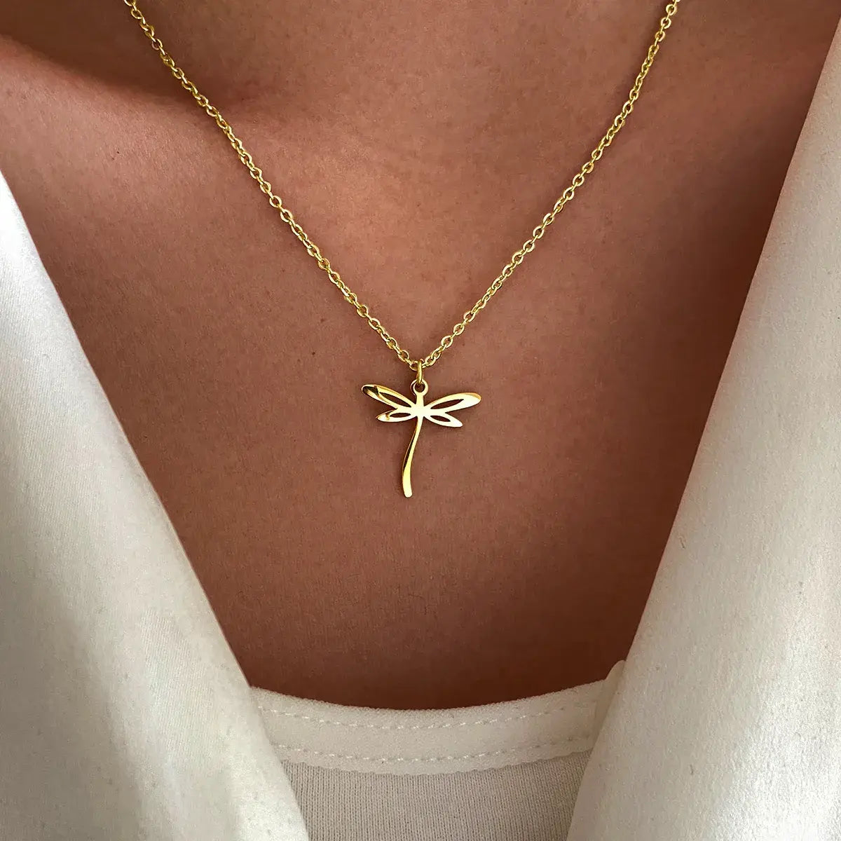 Collier Pendentif Libellule | Finition Or