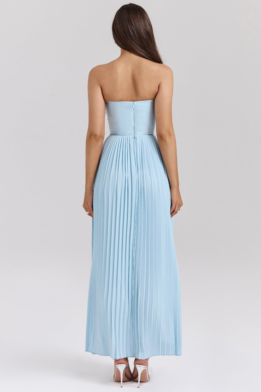 Robe Maxi Plissée Clarté | Corps Bonnets | Silhouette Sans Épaule