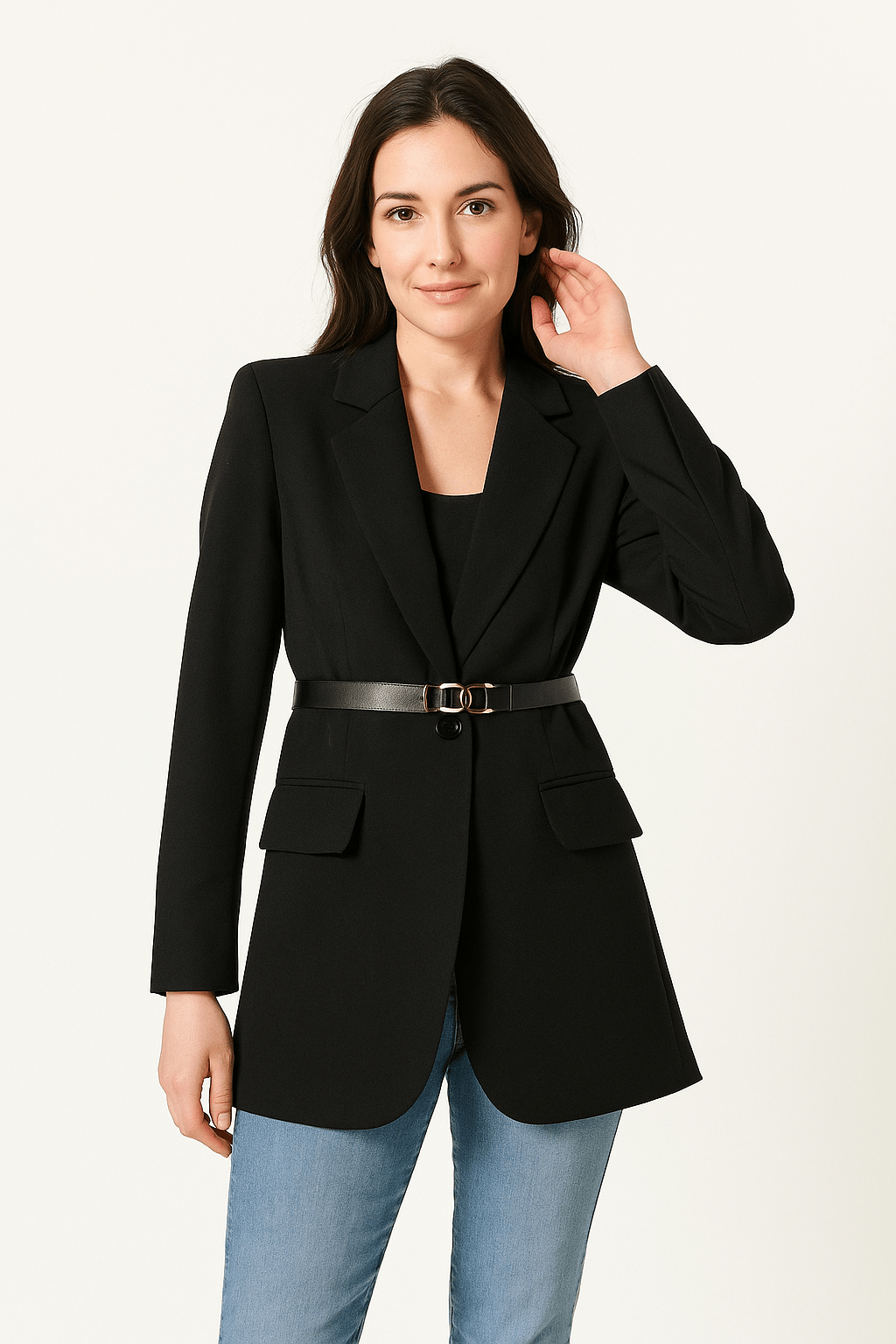 Blazer Ceinturé | Coupe Slim | Col Notched