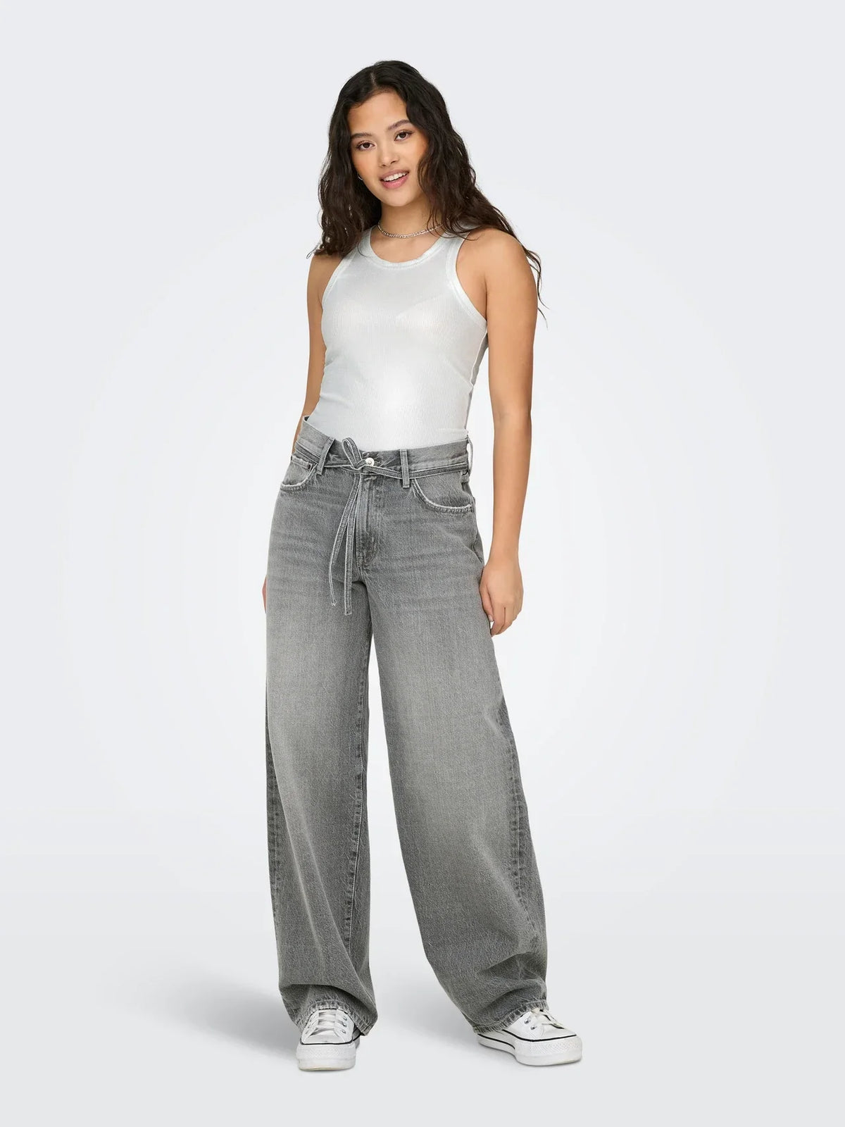 Jeans Large Gris | Taille Haute | Denim Moderne Streetwear