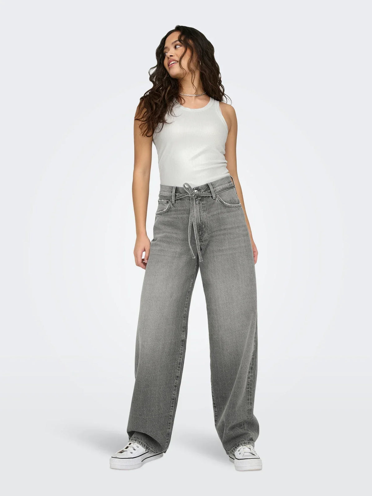 Jeans Large Gris | Taille Haute | Denim Moderne Streetwear