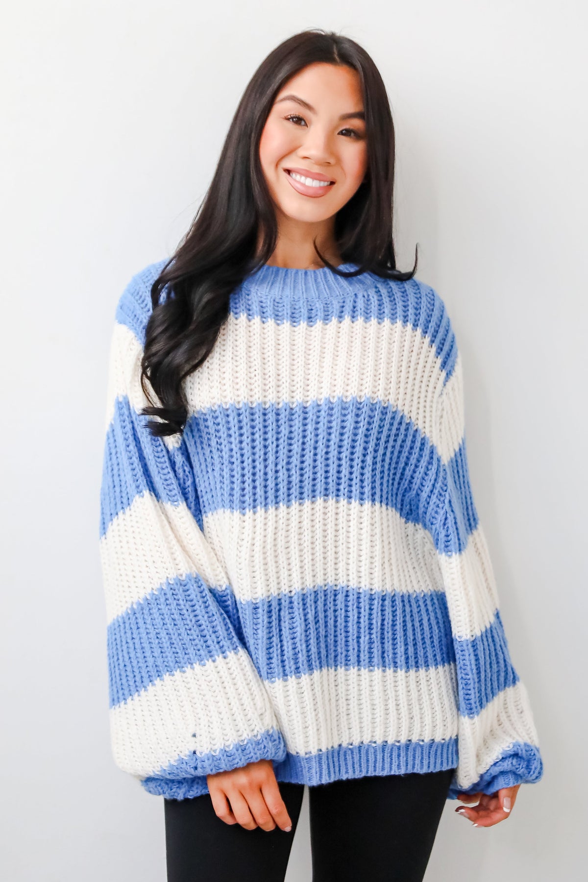 Pull Over Rayures Oversize | Maille Ribée | Coupe Décontractée