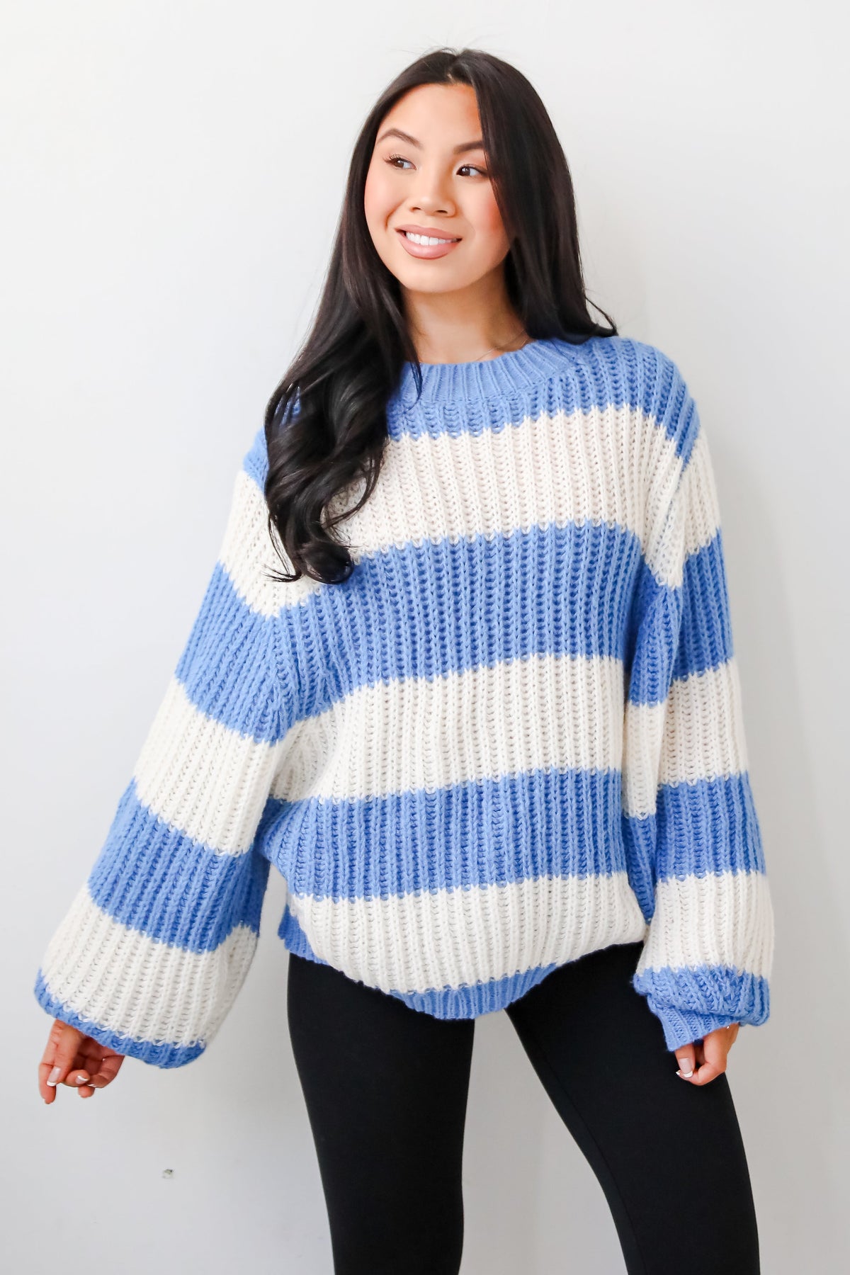 Pull Over Rayures Oversize | Maille Ribée | Coupe Décontractée