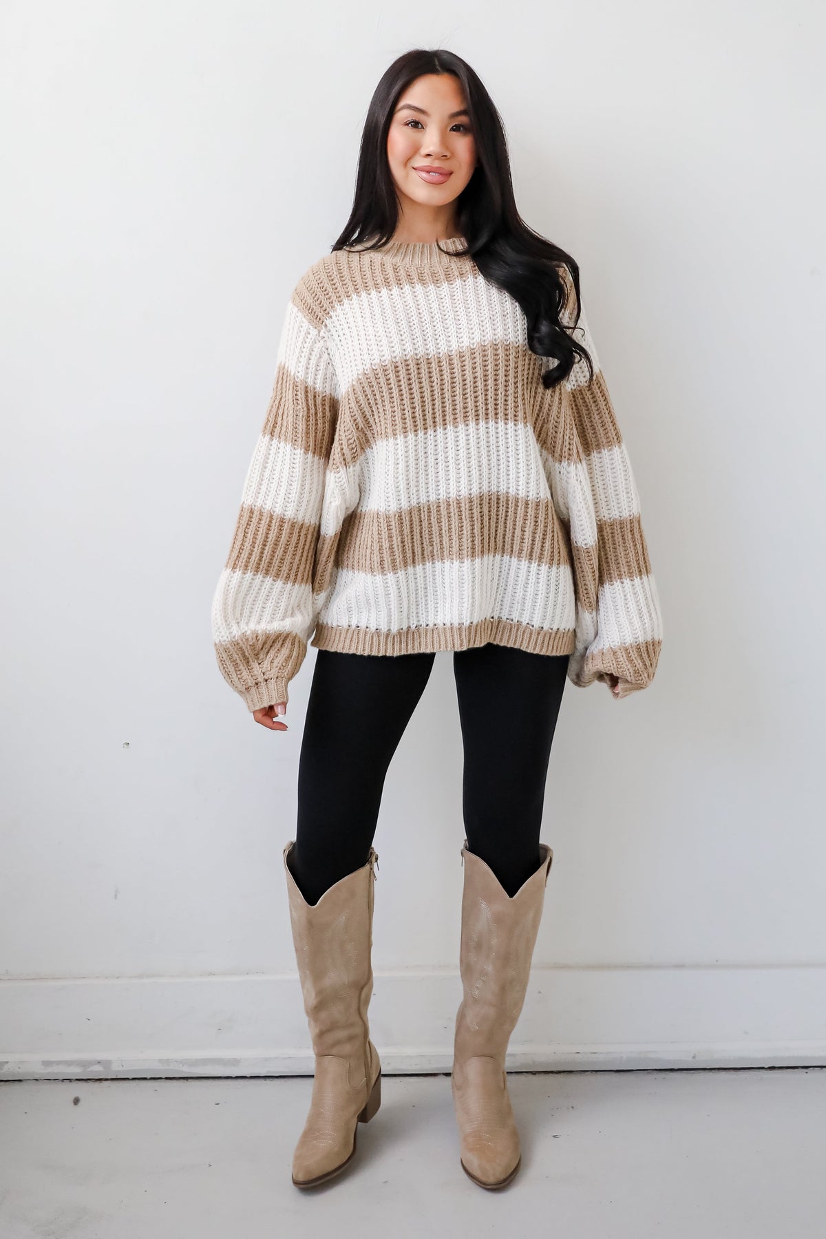 Pull Over Rayures Oversize | Maille Ribée | Coupe Décontractée