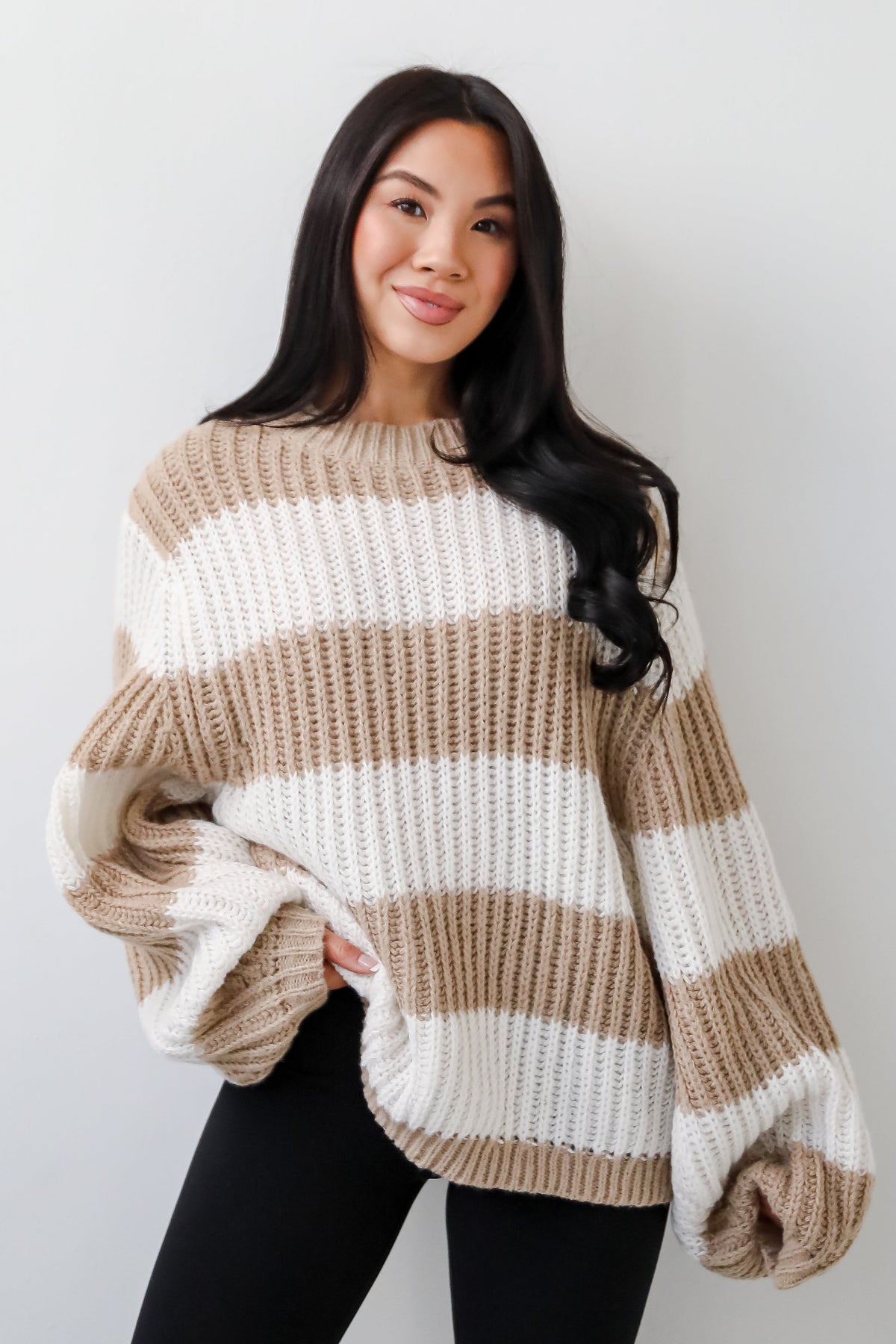 Pull Over Rayures Oversize | Maille Ribée | Coupe Décontractée