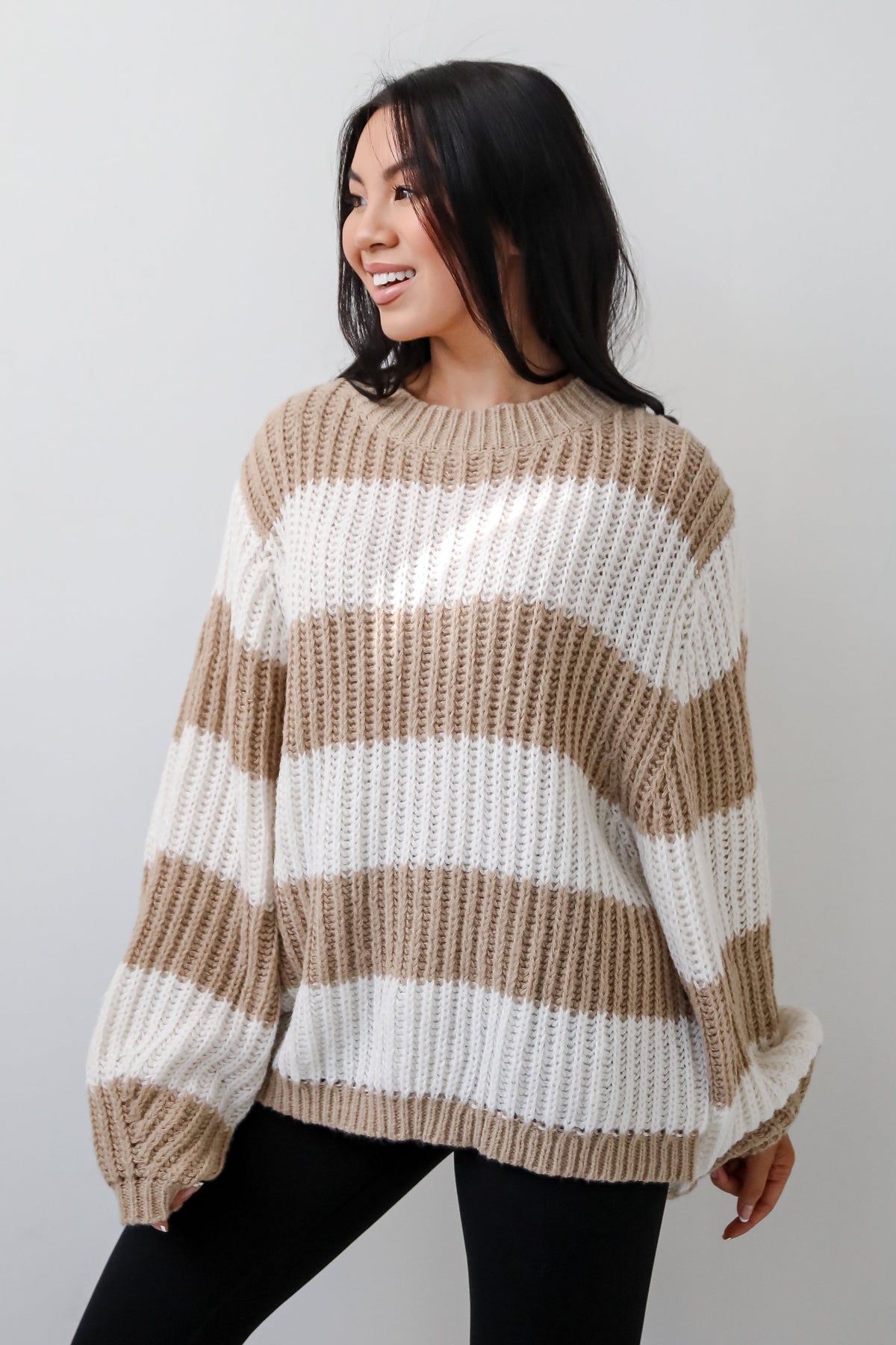 Pull Over Rayures Oversize | Maille Ribée | Coupe Décontractée