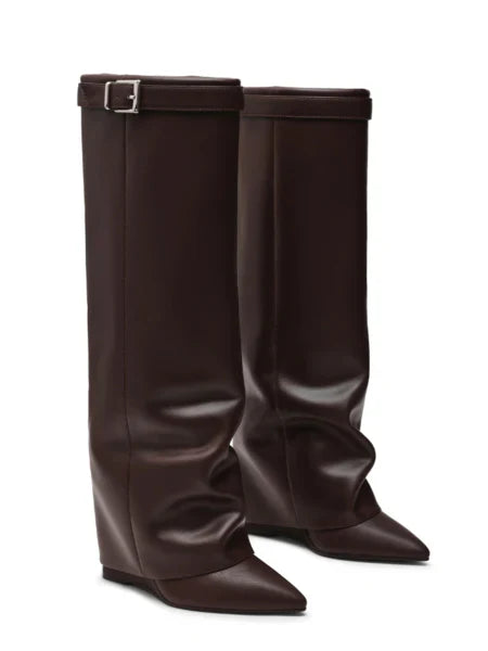 Bottes hautes à revers | Pointues & Talon caché