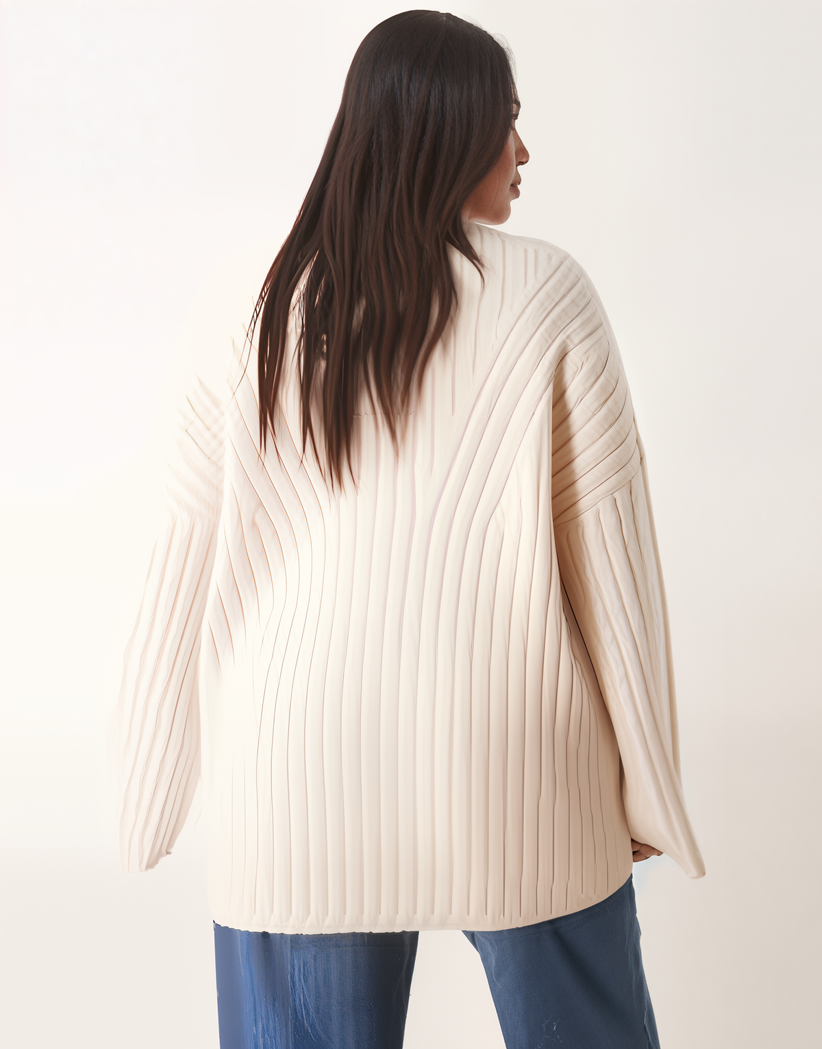 Pull-over ribbé | Crème | Coupe relaxe